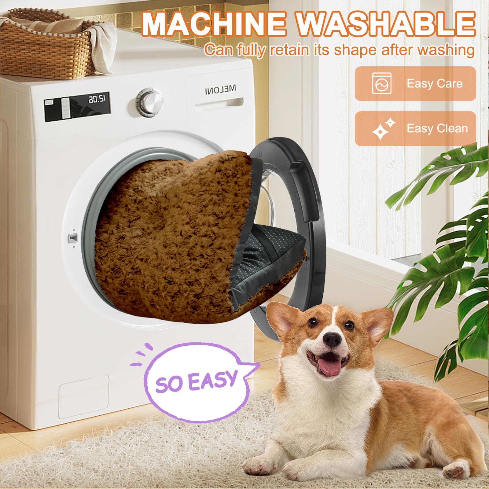 POCBLUE bed is machine washable and retains shape after washing.