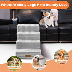 POCBLUE dog stairs side pockets store treats or toys