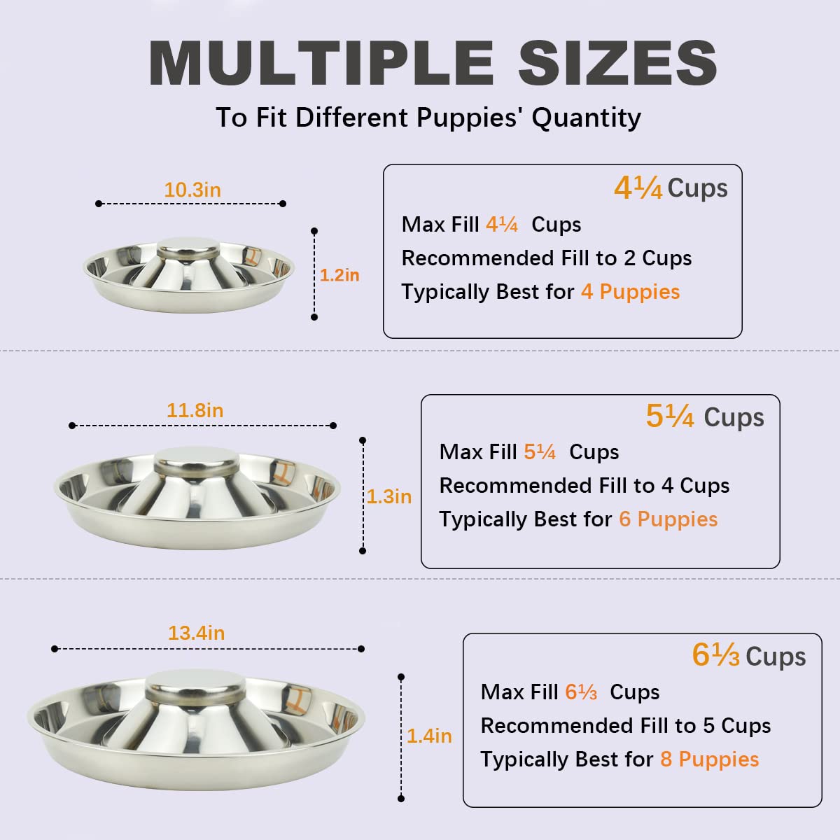 Podinor bowls feature low rims for easier feeding.