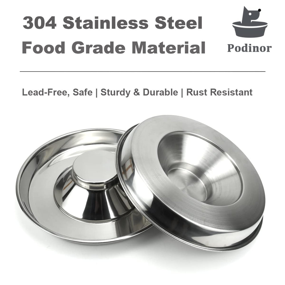 Podinor bowls have raised center to minimize paw interference.