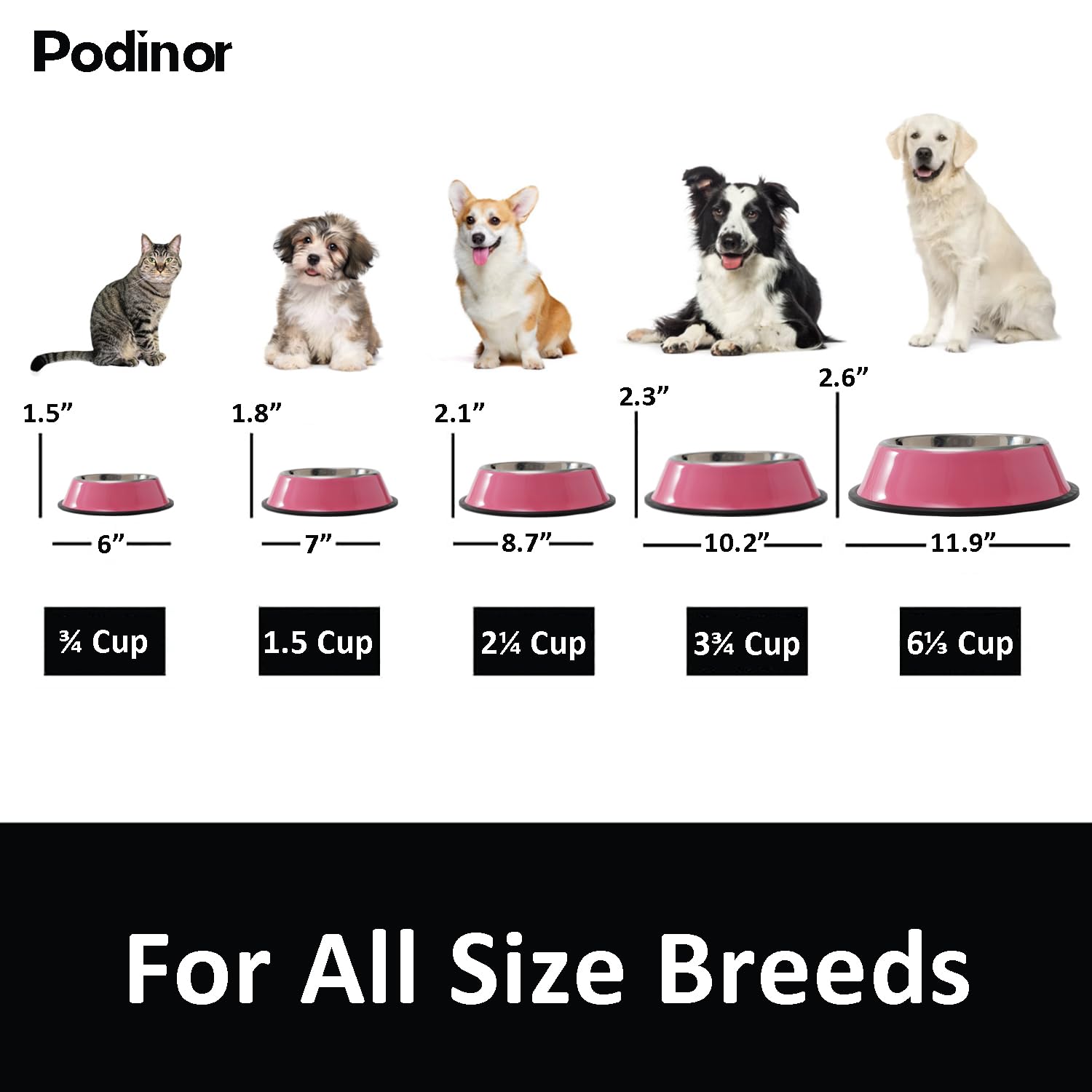 Podinor small-size bowl ideal for tiny breeds' meals.