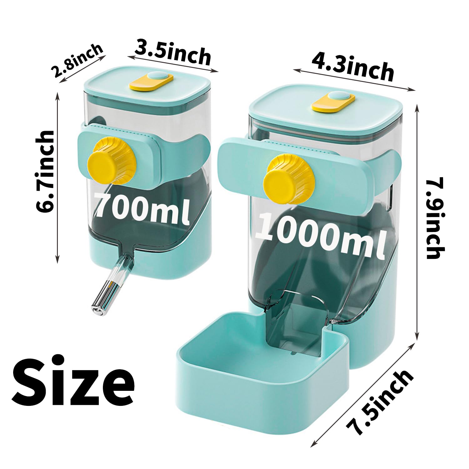 PODOO rabbit food feeder 34oz keeps feed accessible and refills manageable