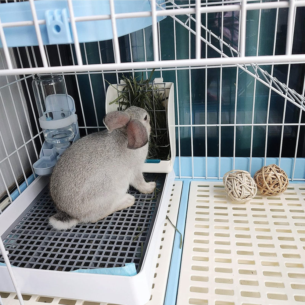 PODOO Rabbit Litter Box easy-clean removable tray speeds upkeep.