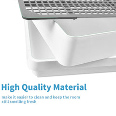 PODOO Rabbit Litter Box uses odor-resistant plastic to keep areas fresh.