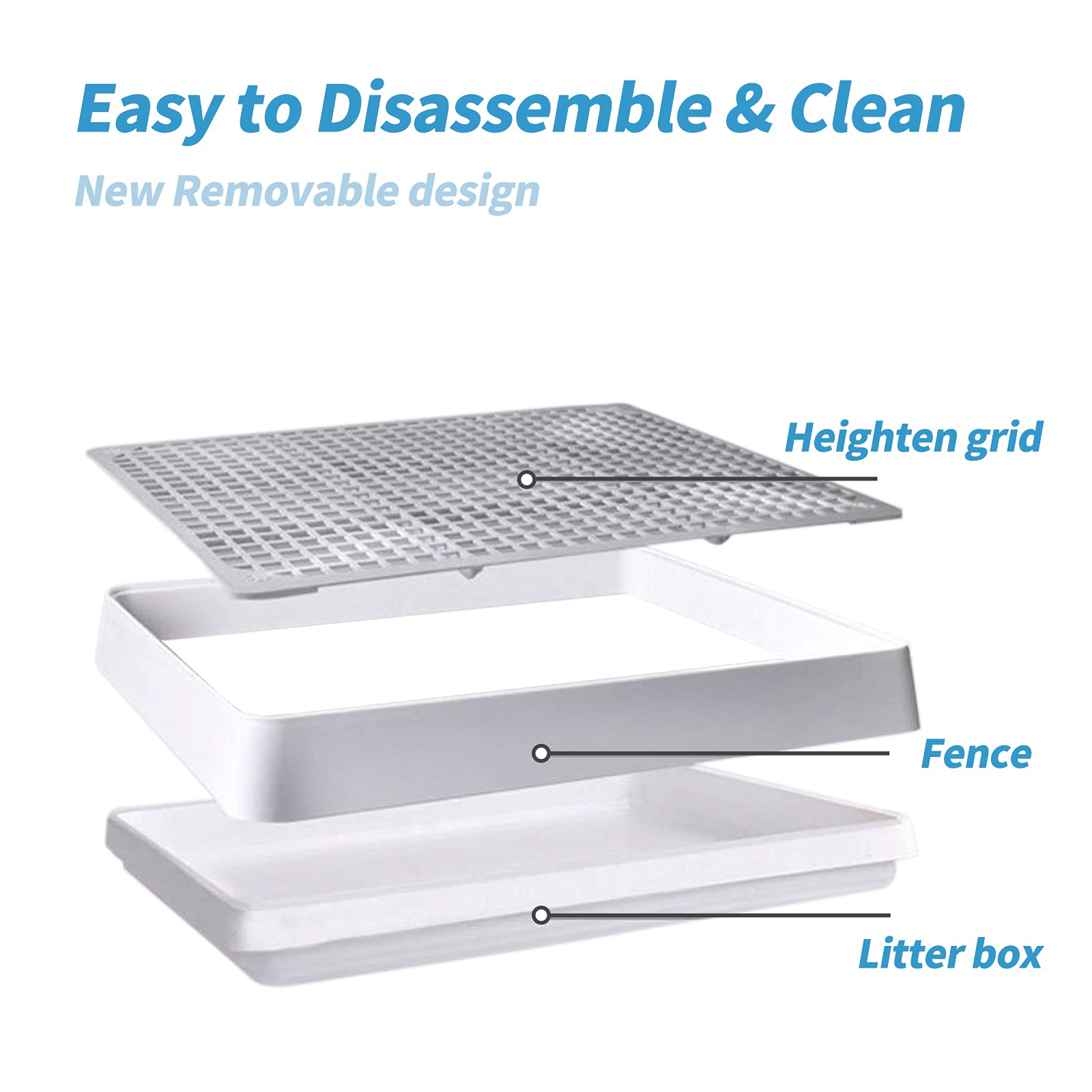 PODOO Rabbit Litter Box spacious dimensions support comfortable roaming.