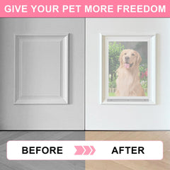 Podoy XL dog door flap offers clear vinyl visibility for easy pet guidance.