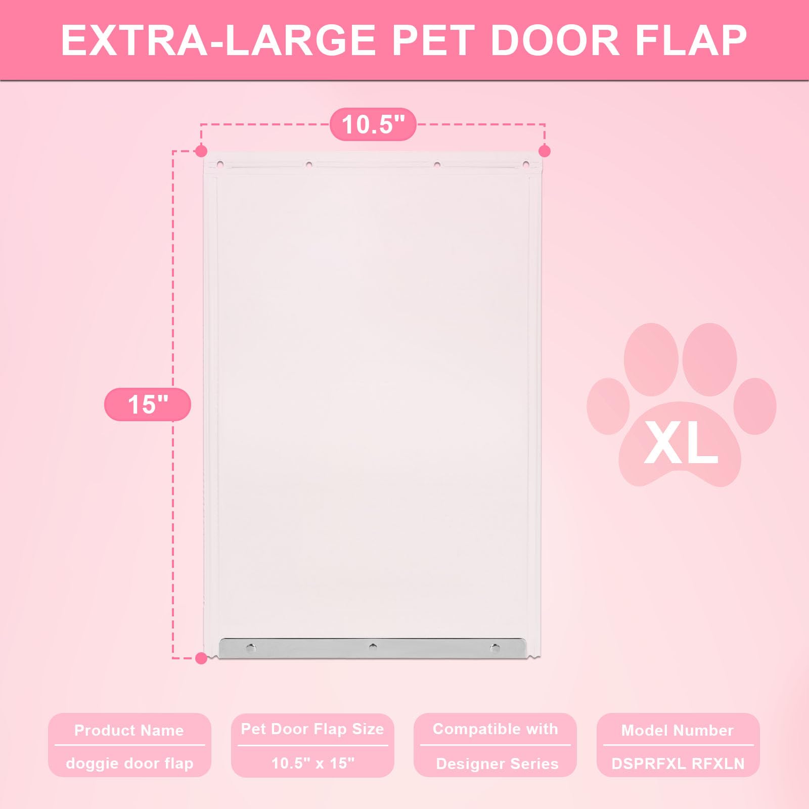 Podoy XL dog door flap uses durable weather-resistant materials for long-lasting use.