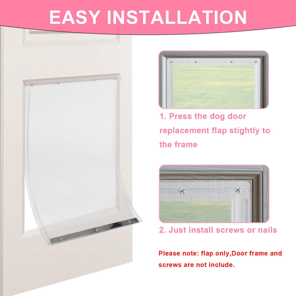 Podoy XL dog door flap is easy to install with pre-drilled holes.