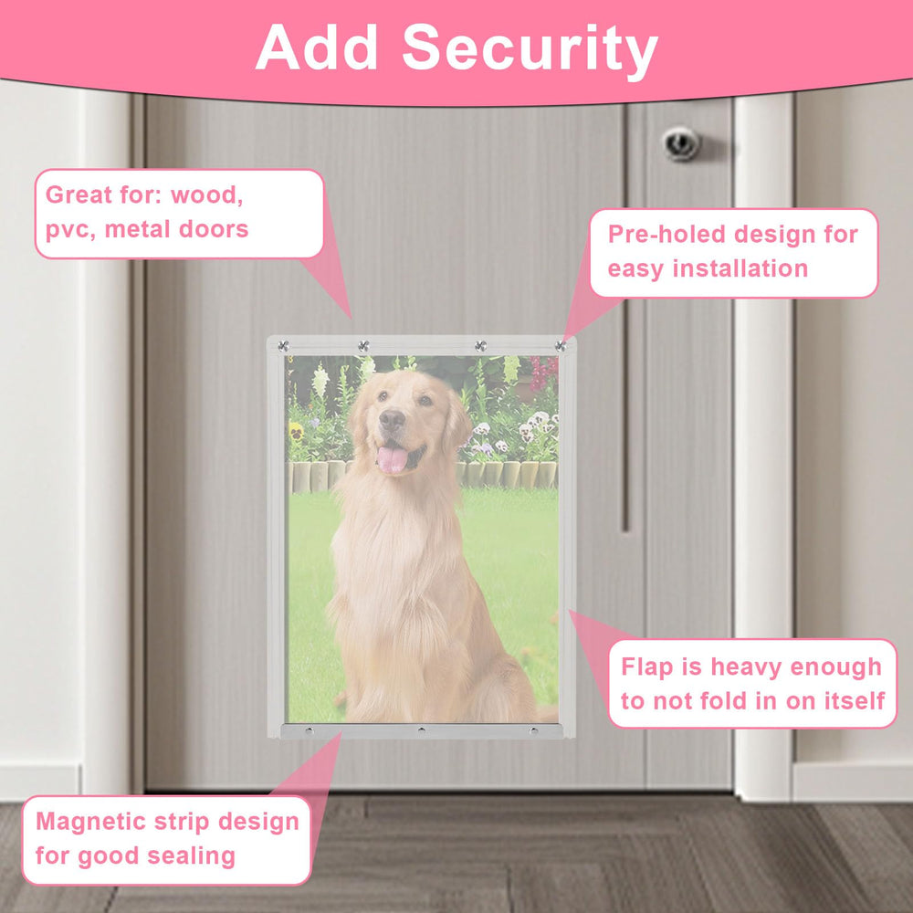 Podoy XL dog door flap supports pets weighing 36–90 pounds.