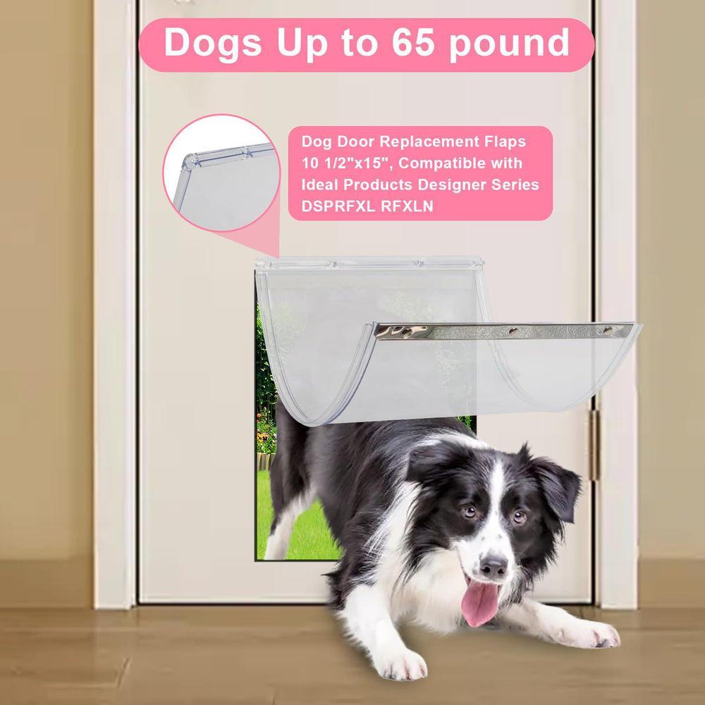 Podoy XL dog door flap features top holes and rivets for secure mounting.