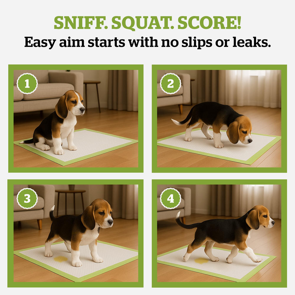 Pogi's 24x24 standard pad fits puppies and small-to-medium dogs indoors.
