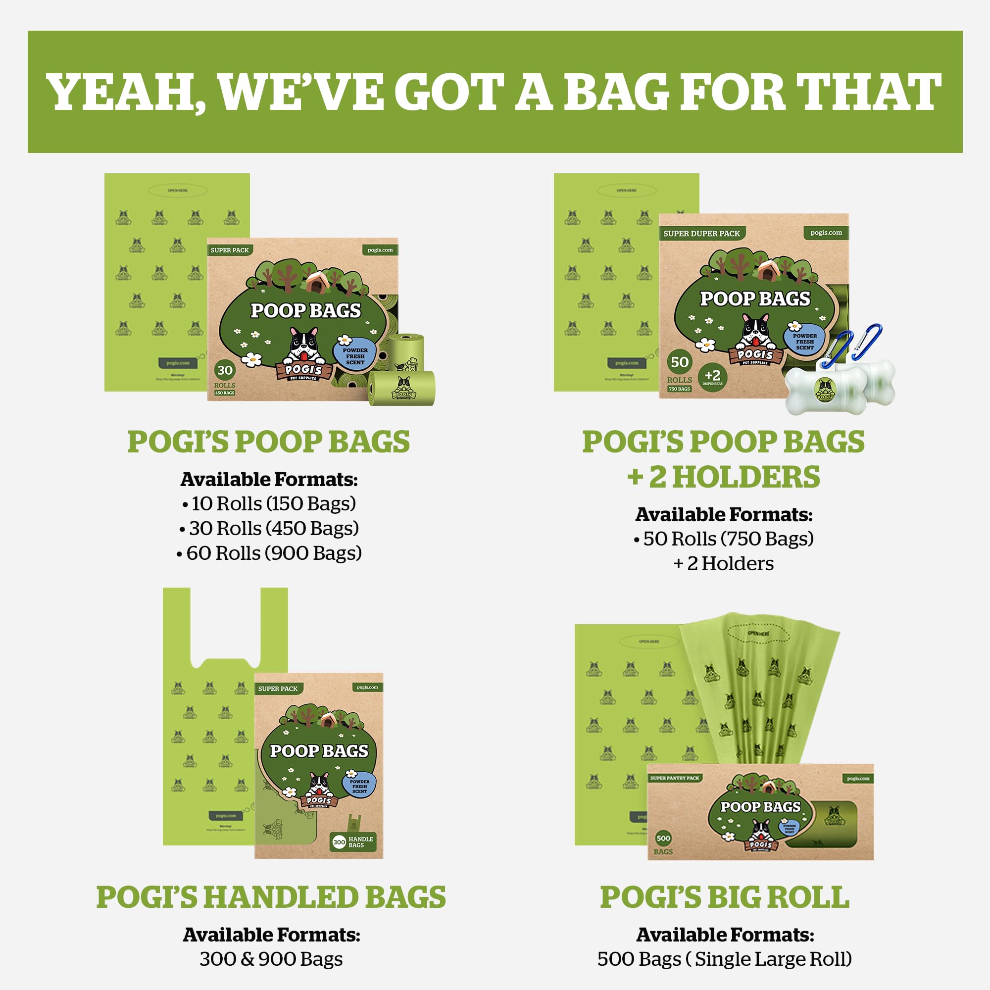 Pogi's 450-bag pack provides a long-lasting cleanup solution for families.