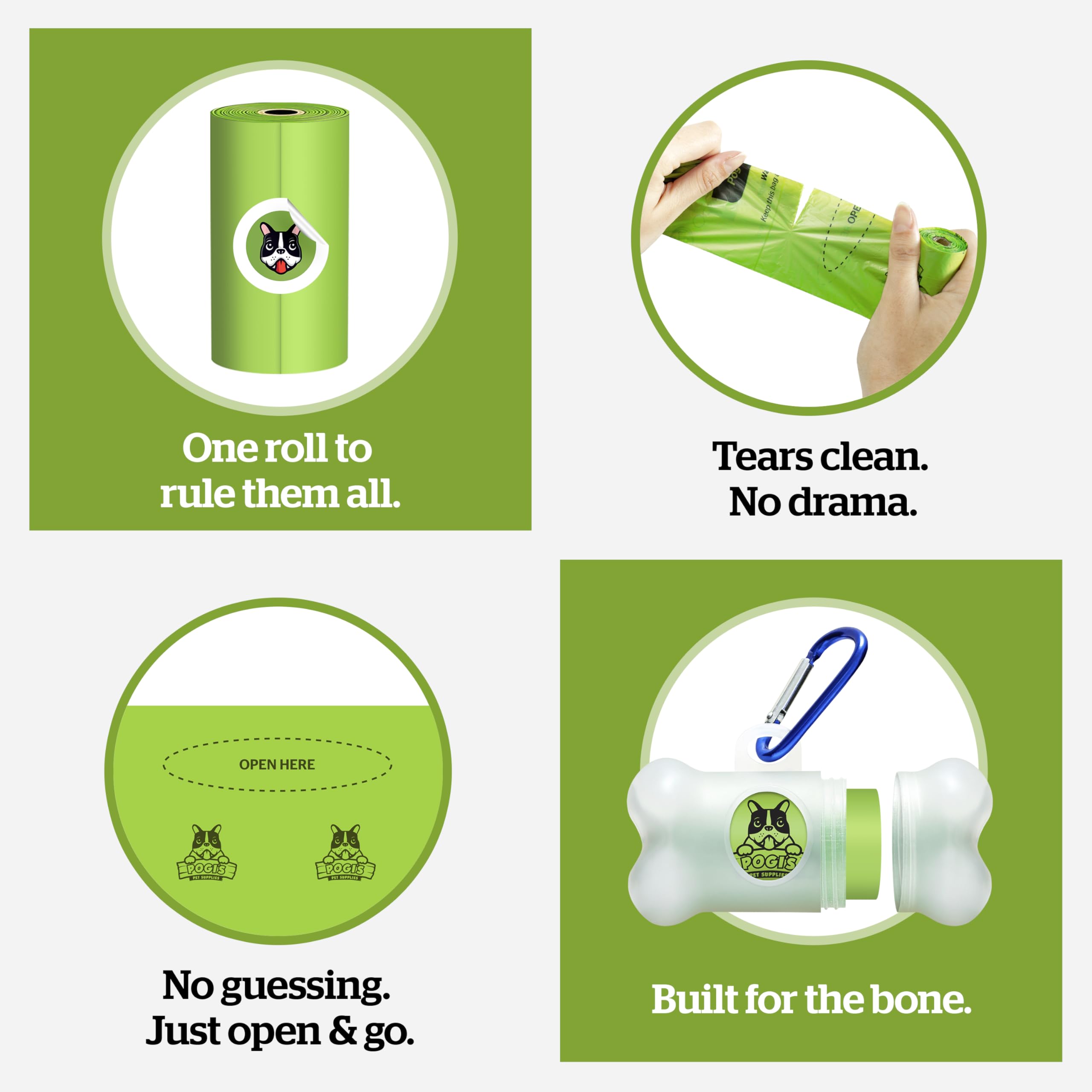 Pogi's Dog Poop Bags fit standard dispensers for everyday use.