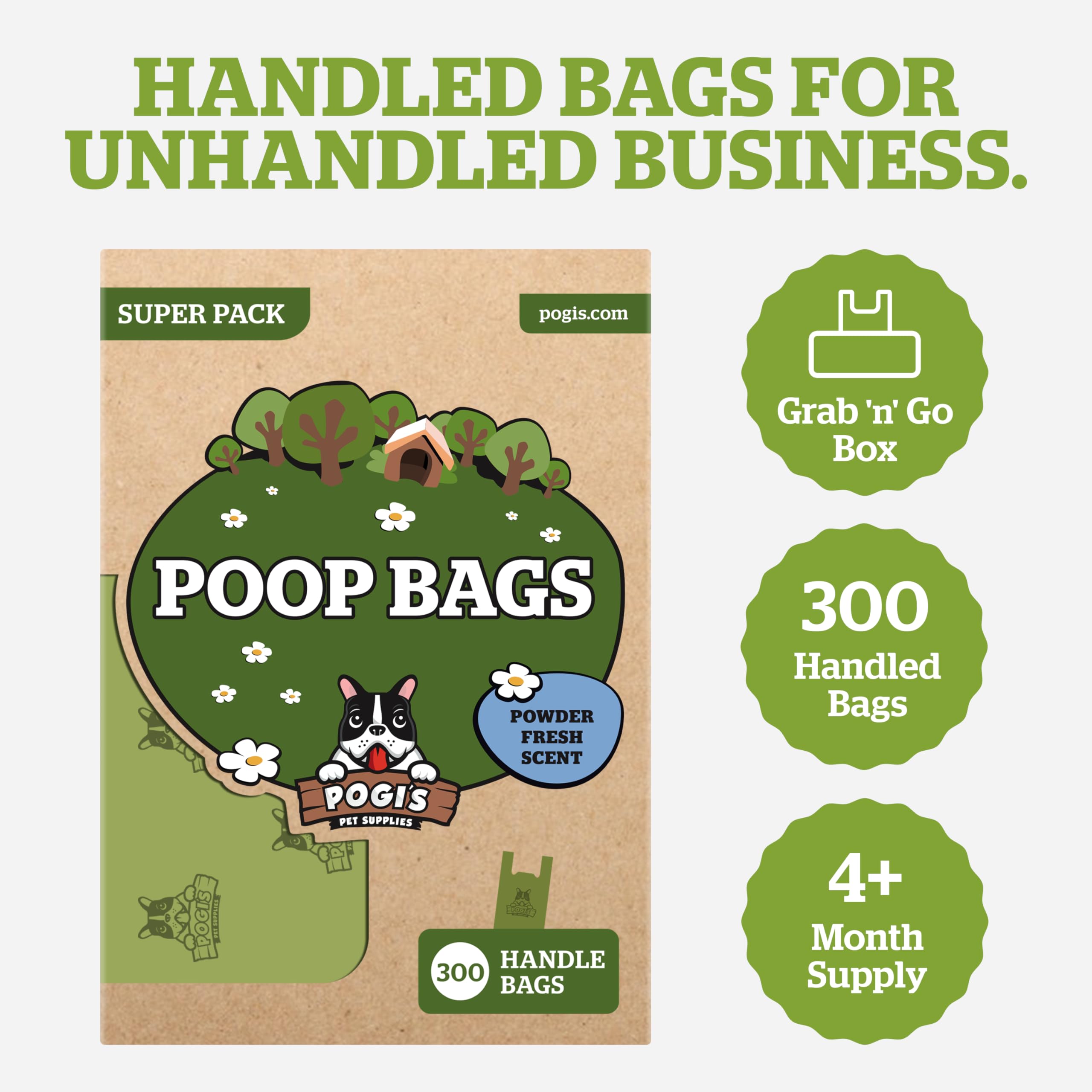 Pogi's box-dispensing design keeps bags neatly stacked and easy to grab.