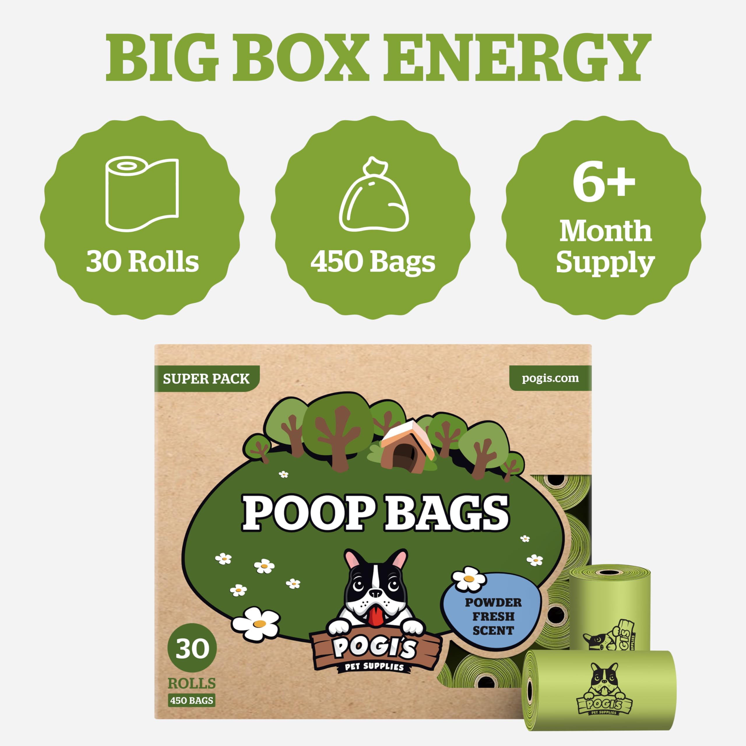 Pogi’s Dog Poop Bags fit standard dispensers for convenience