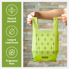 Pogi's large 7x14.5 inch bags accommodating big dogs' messes