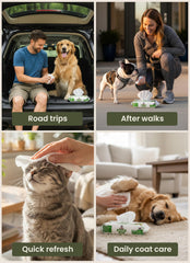 Pogi's Dog Wipes used near the hindquarters for tidy daily care.