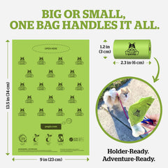 Pogi's easy-tear opening bags for fast access from dispensers