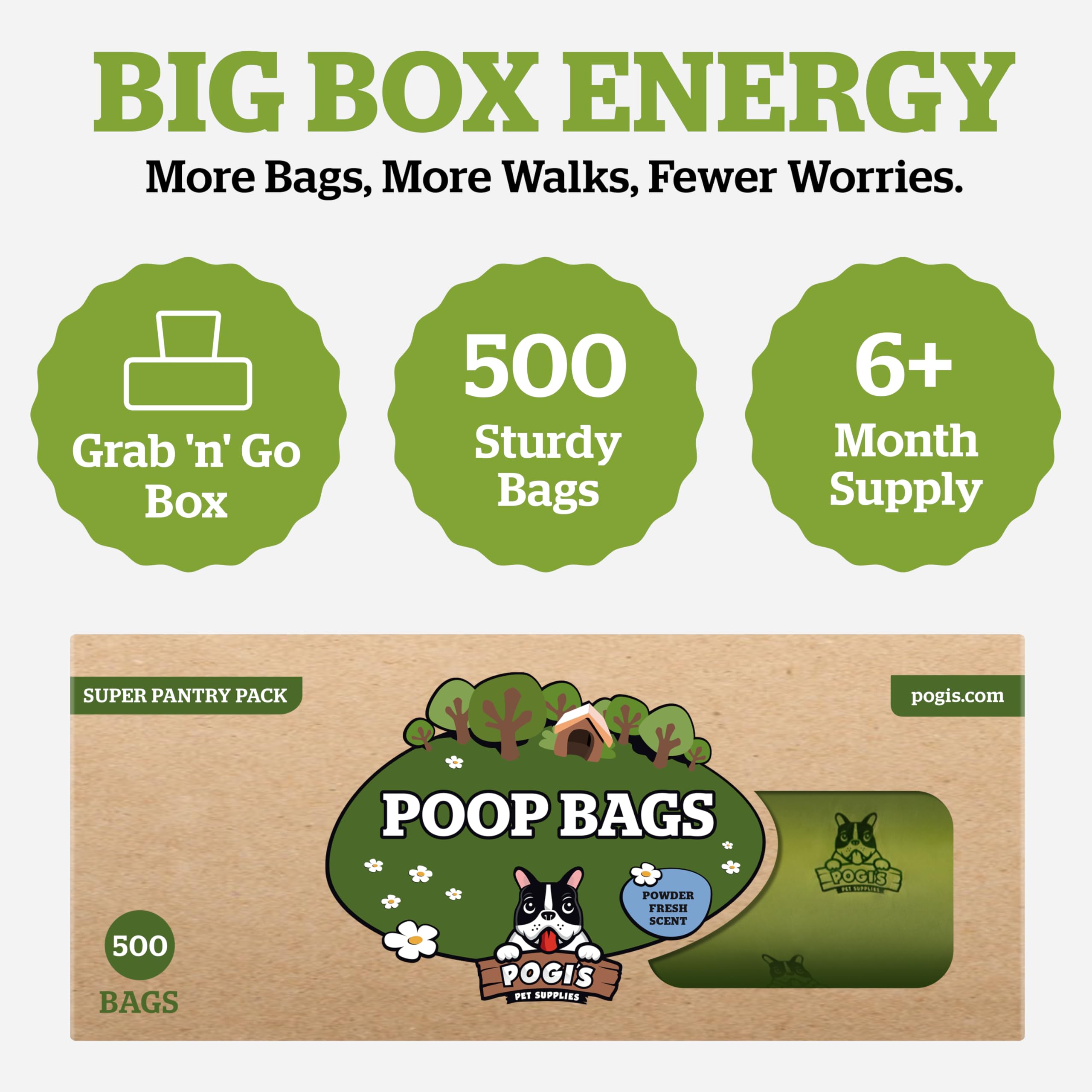 Pogi's Poop Bags unscented design supports sensitive noses at home.