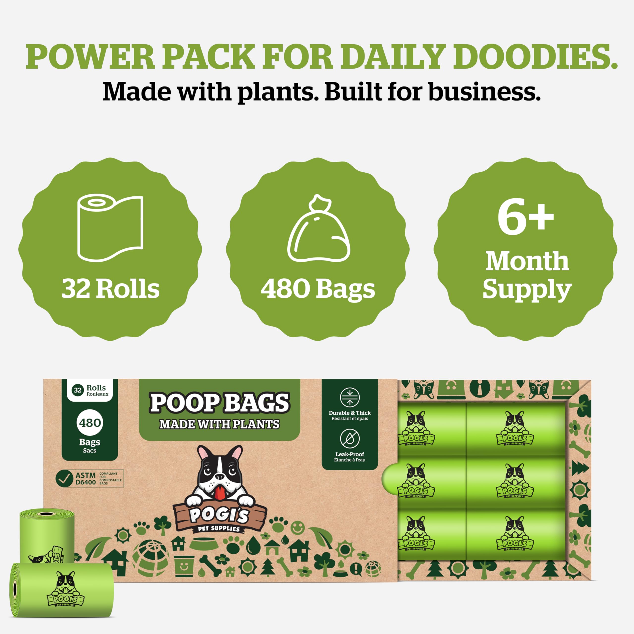 Pogi's standard-roll bags fit most leash dispensers