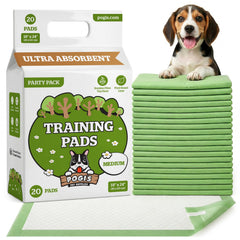 Pogi's Puppy Pads with sticky tabs securing pad for tidy training sessions.