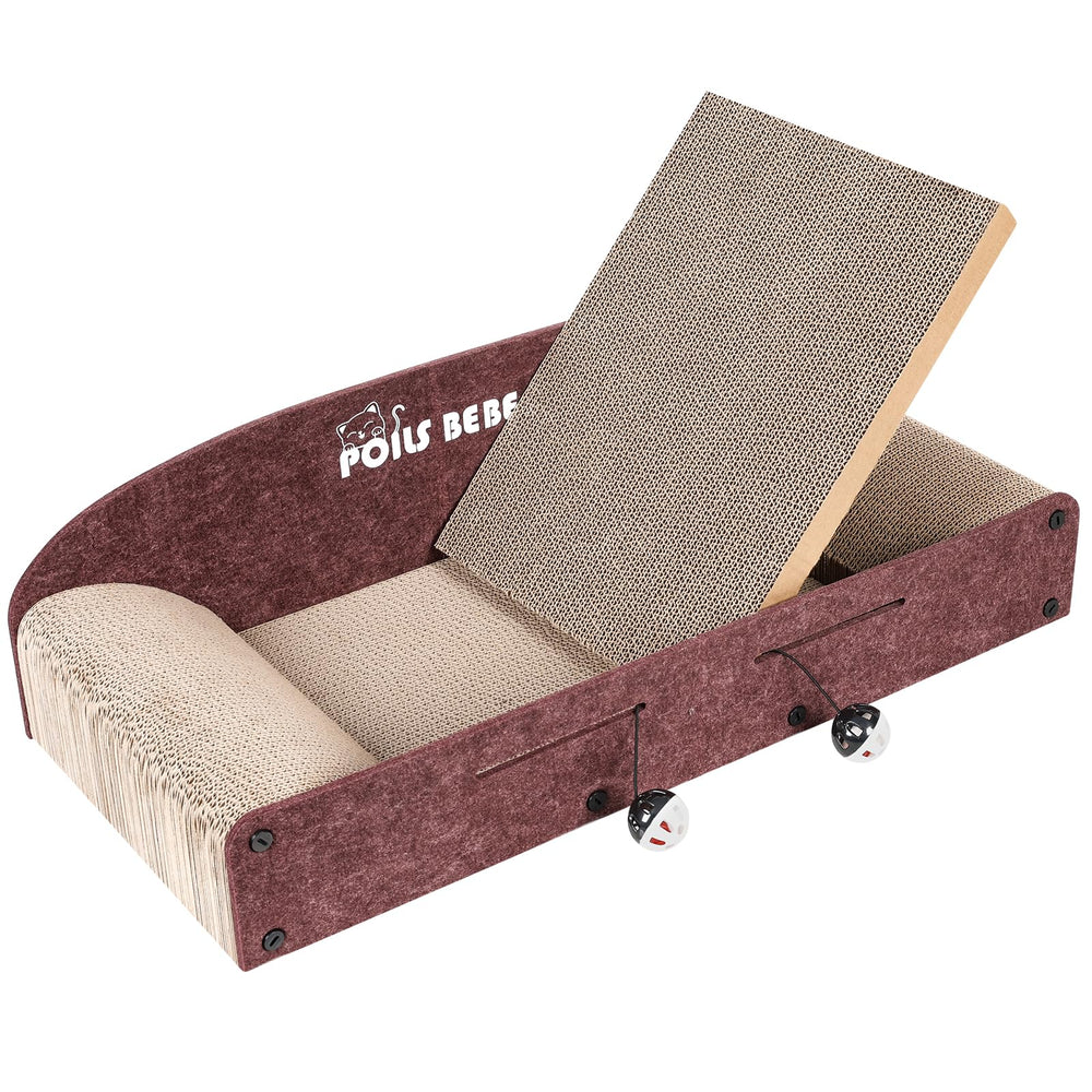 Poils bebe 26-inch cat sofa scratcher for lounging and scratching