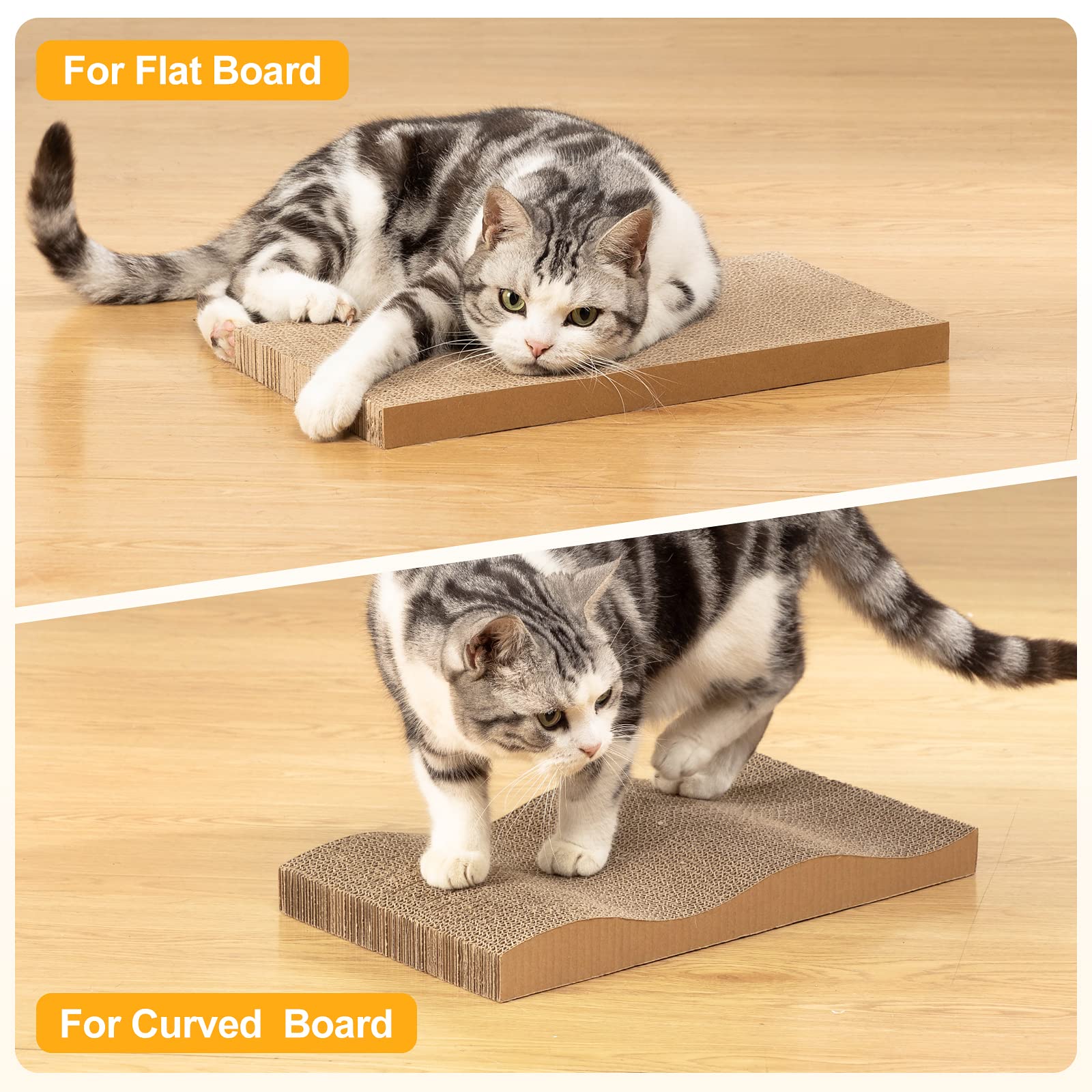 Poils bebe curved scratcher board offering comfortable resting position during scratching.