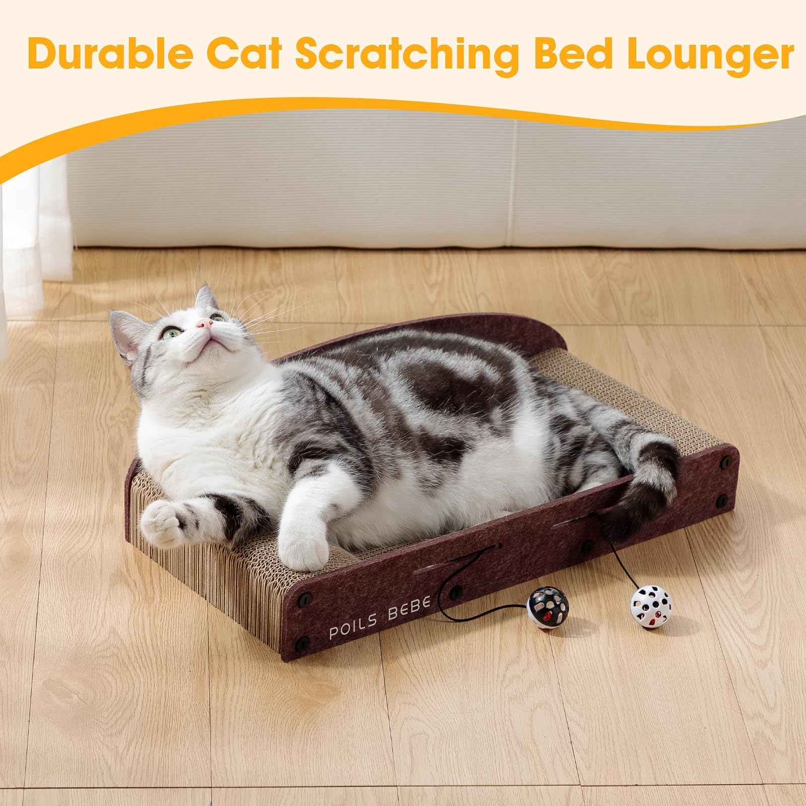 Poils bebe durable cardboard scratcher suitable for indoor cats