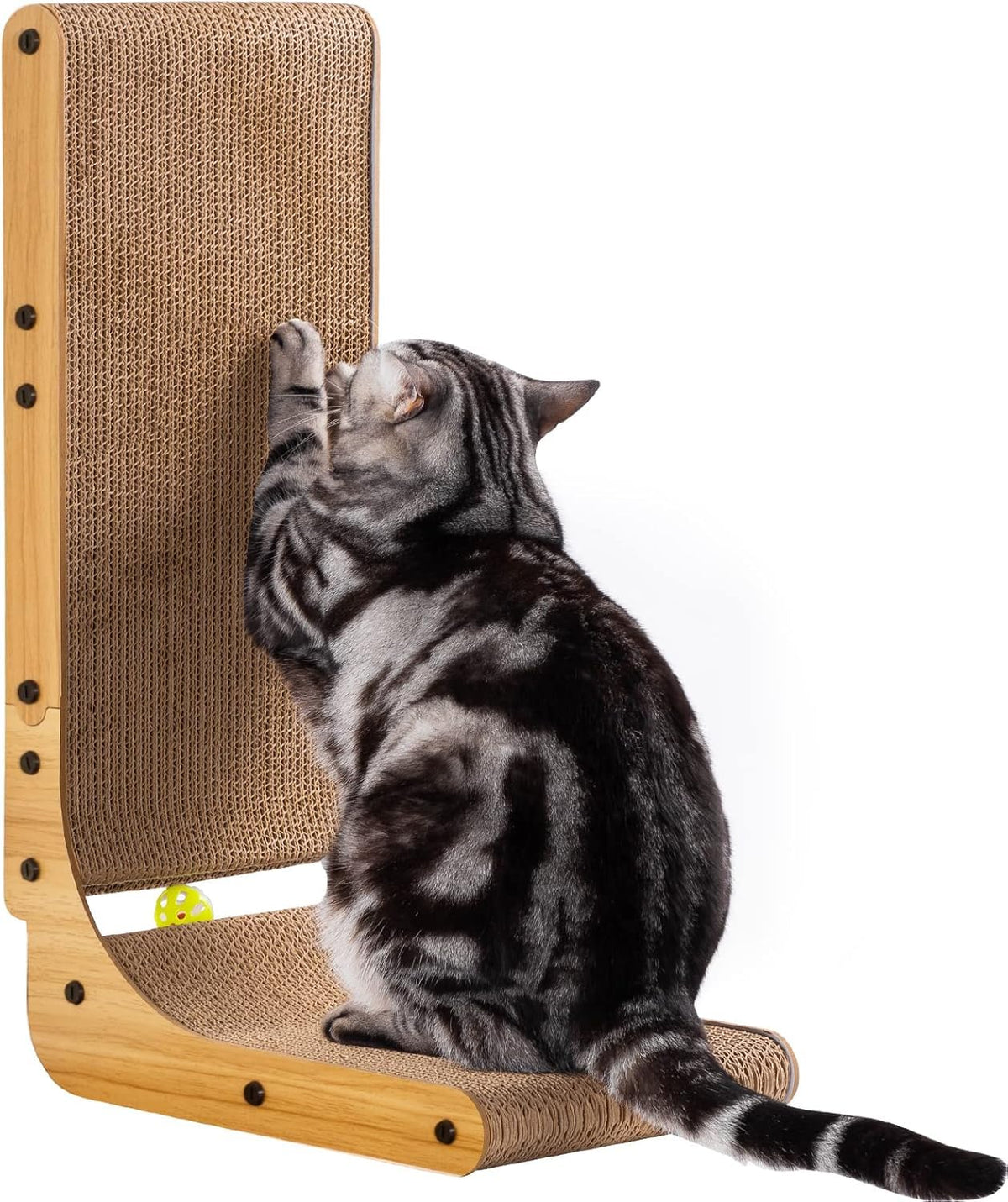 Poils bebe L-shape cat scratcher 26.8-inch for safe indoor scratching.