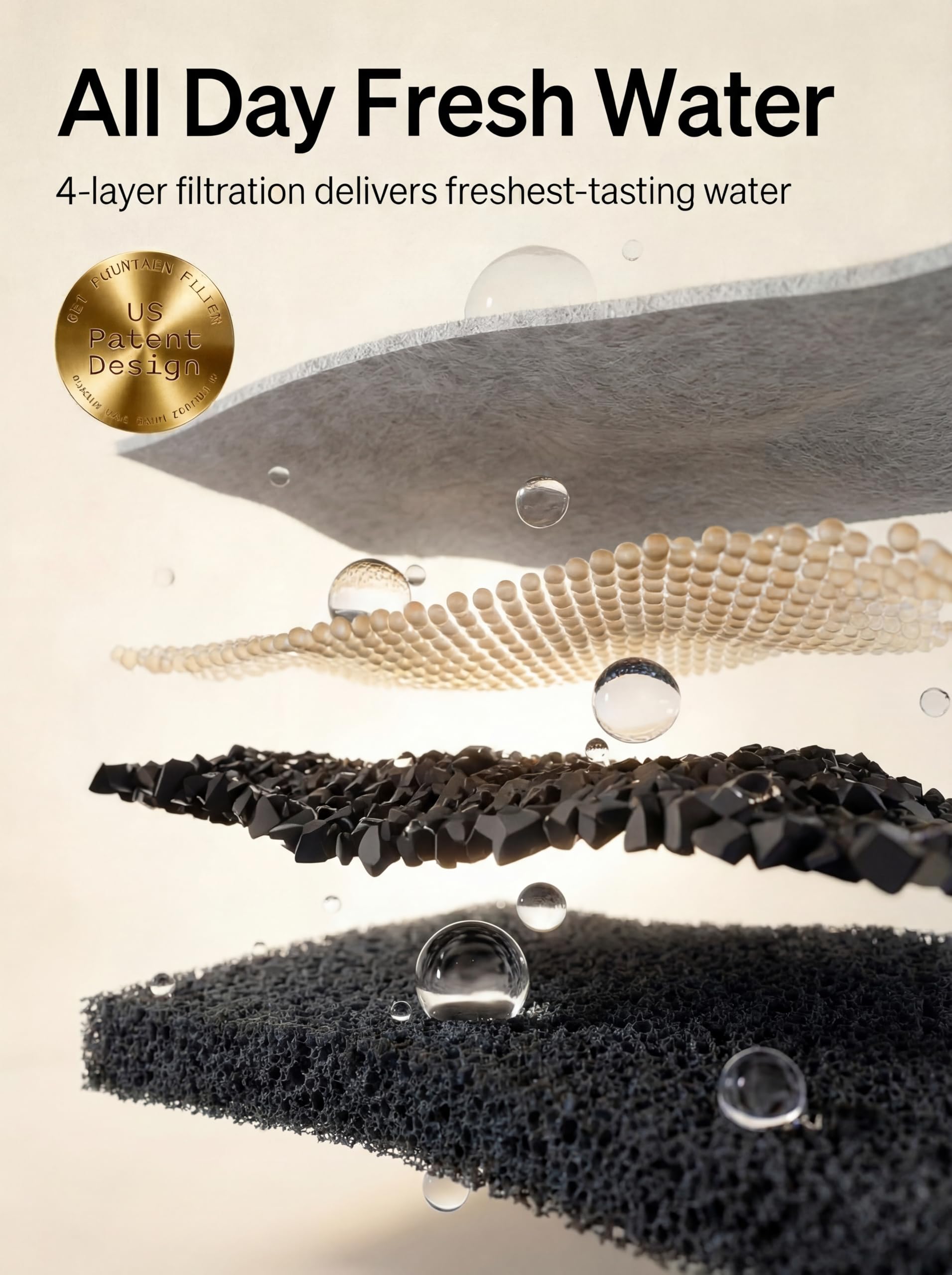 Pokpet 5-layer filter cross-section for cleaner water