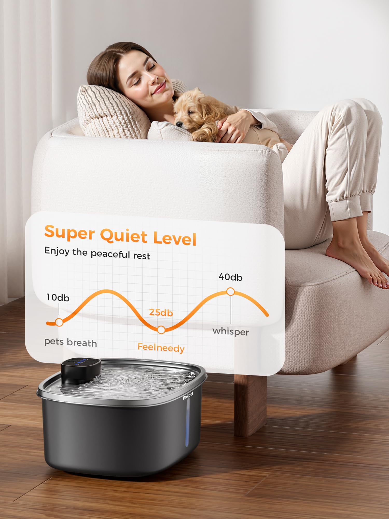 Pokpet cordless design suits quiet home use and flexible placement.