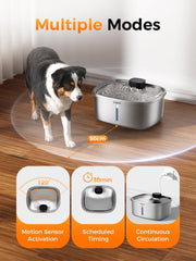 Pokpet cordless fountain shown usable indoors and outdoors