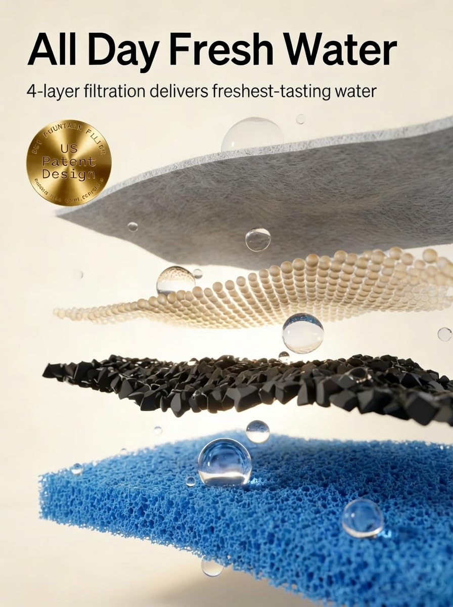 Pokpet water fountain dishwasher-safe parts simplify maintenance