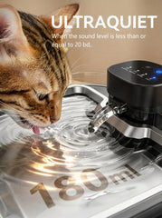 Pokpet water fountain stainless steel body for easy cleaning and hygiene