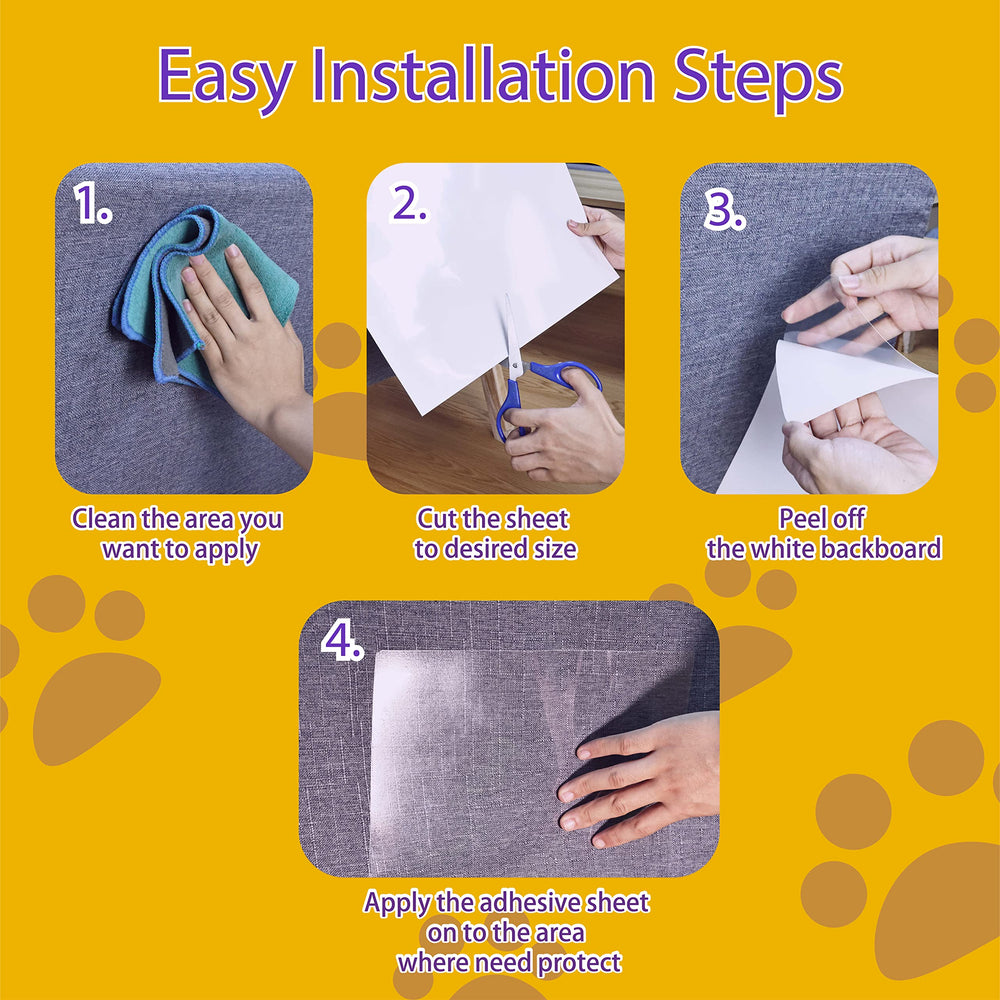 Polamg cat scratch protector adhesive-closeup emphasizes strong, residue-free adhesion.