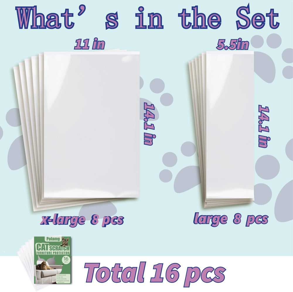 Polamg cat scratch protector back view highlights edge-to-edge coverage on furniture.