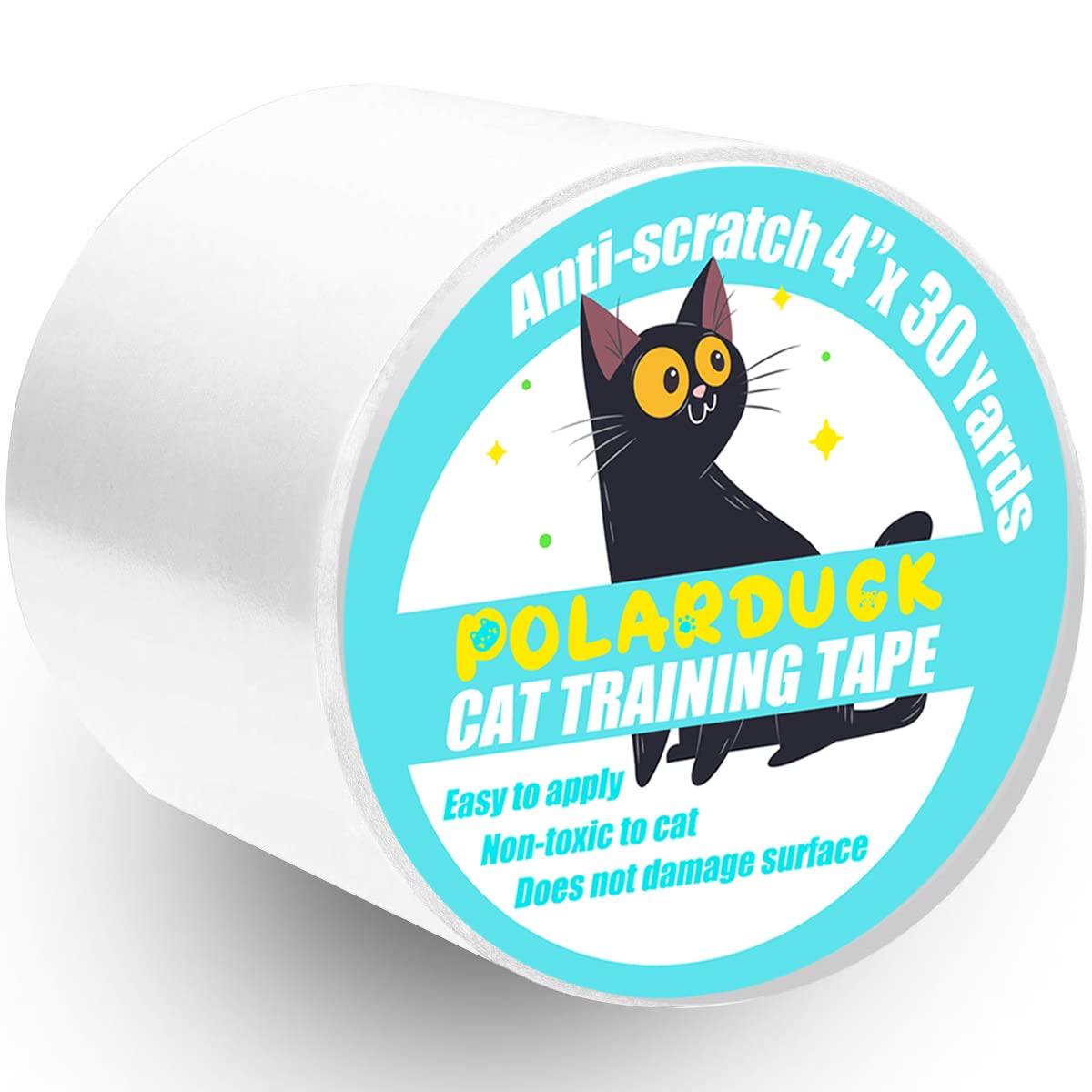 Polarduck clear cat-scratch-tape on couch deters claws while blending with decor.