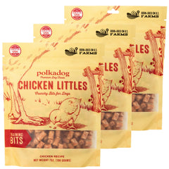 Polkadog Chicken Littles crunchy training bits front view for training rewards