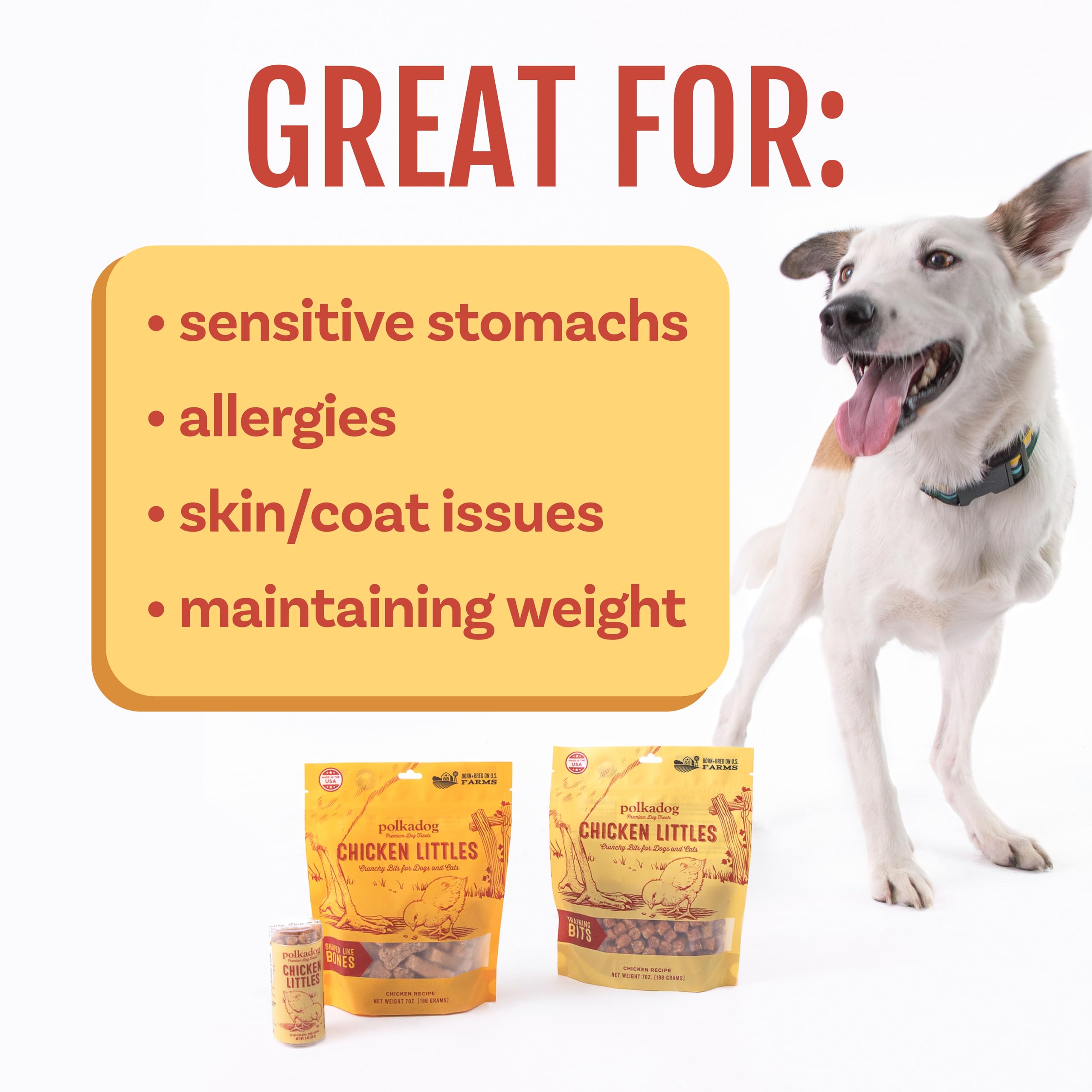 Crunchy morsels from Polkadog Chicken Littles ideal for low-calorie treats.
