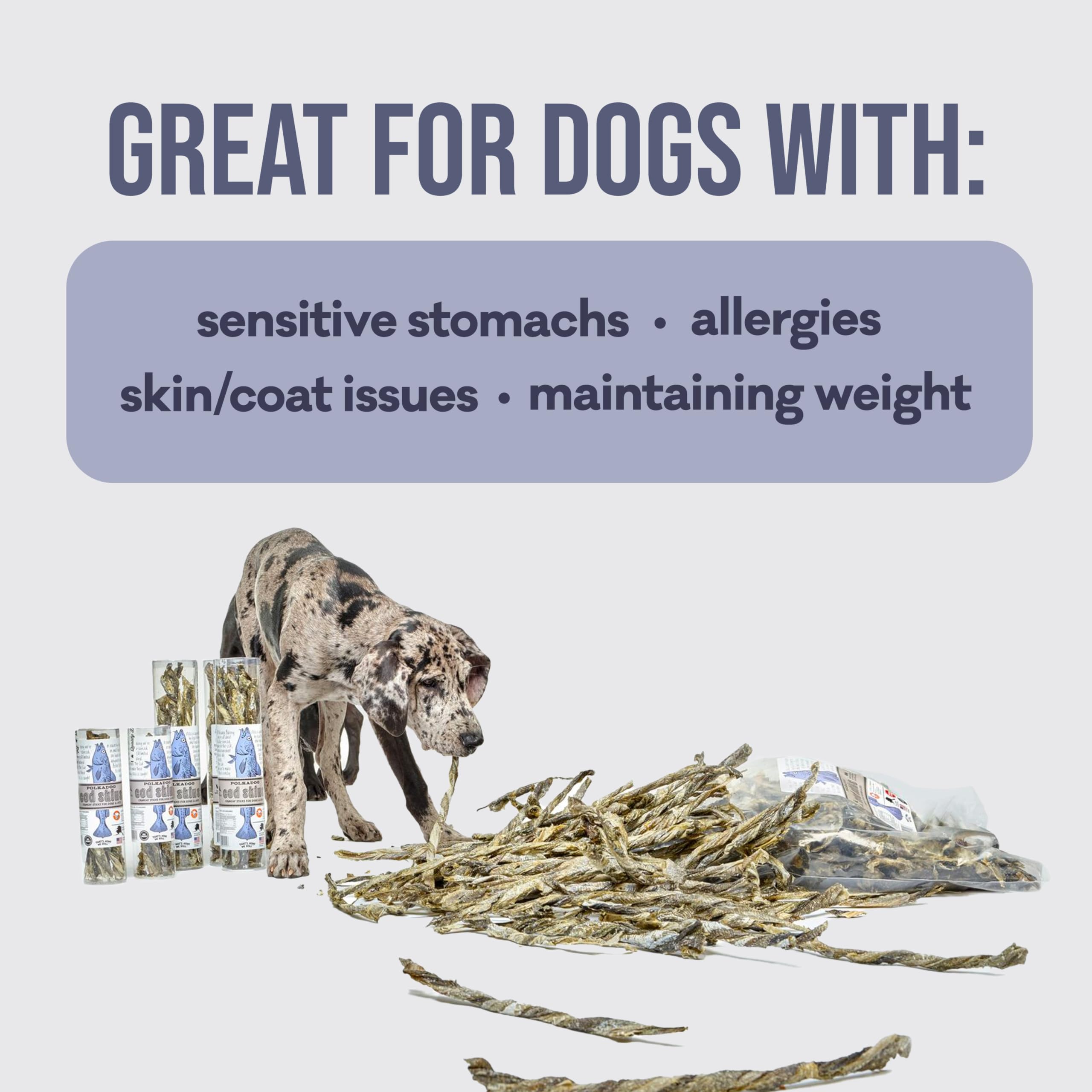 Omega-3 rich Polkadog cod skins for a shinier coat.