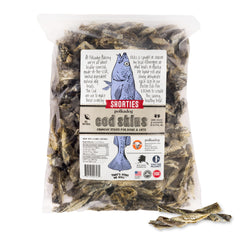 Polkadog cod skins packaging photo showing a simple, single-ingredient dog treat from Alaska