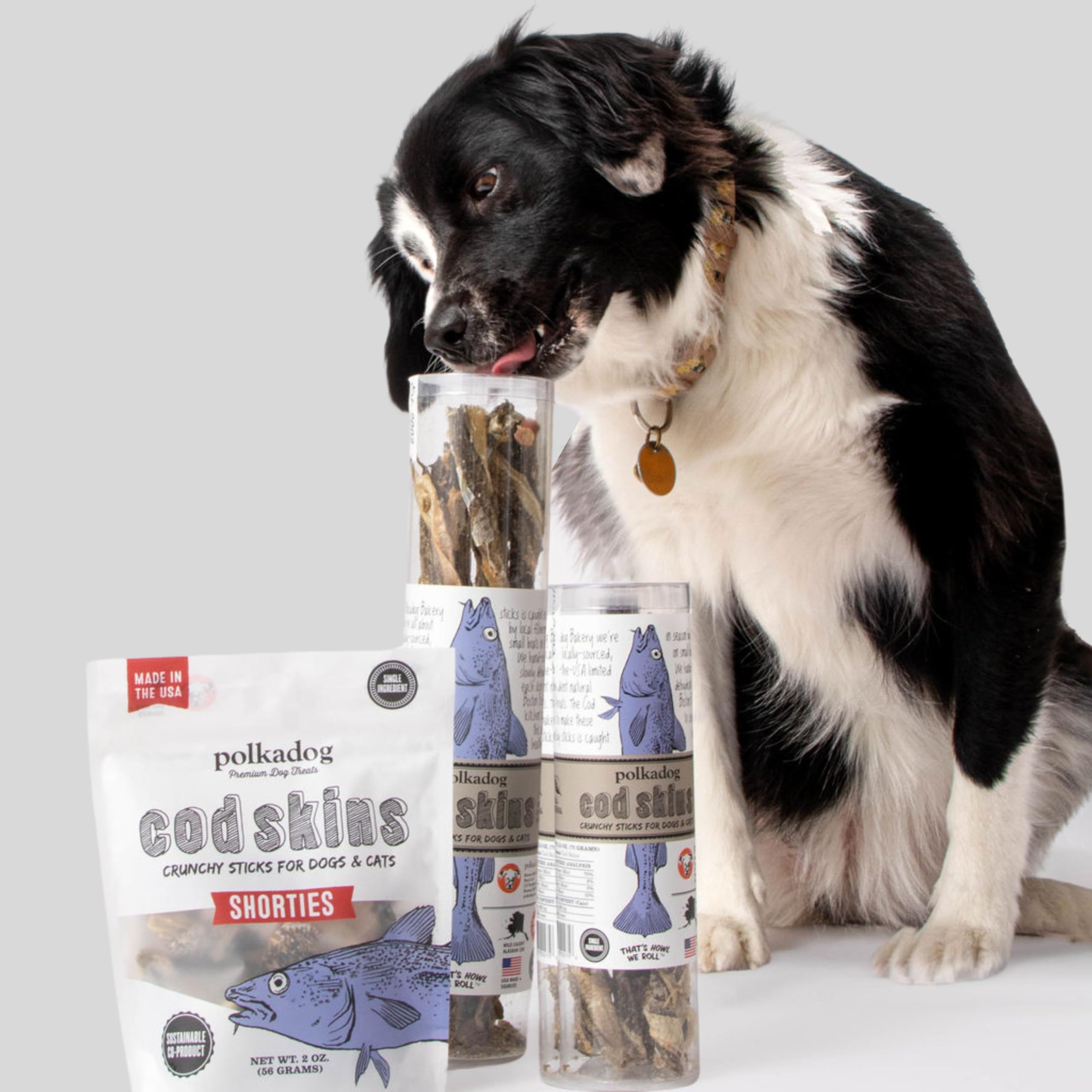 Polkadog cod skins sustainability photo highlighting 1% for the Planet donation