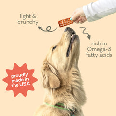 Polkadog single-ingredient salmon chips, allergy-friendly grain-free snack.