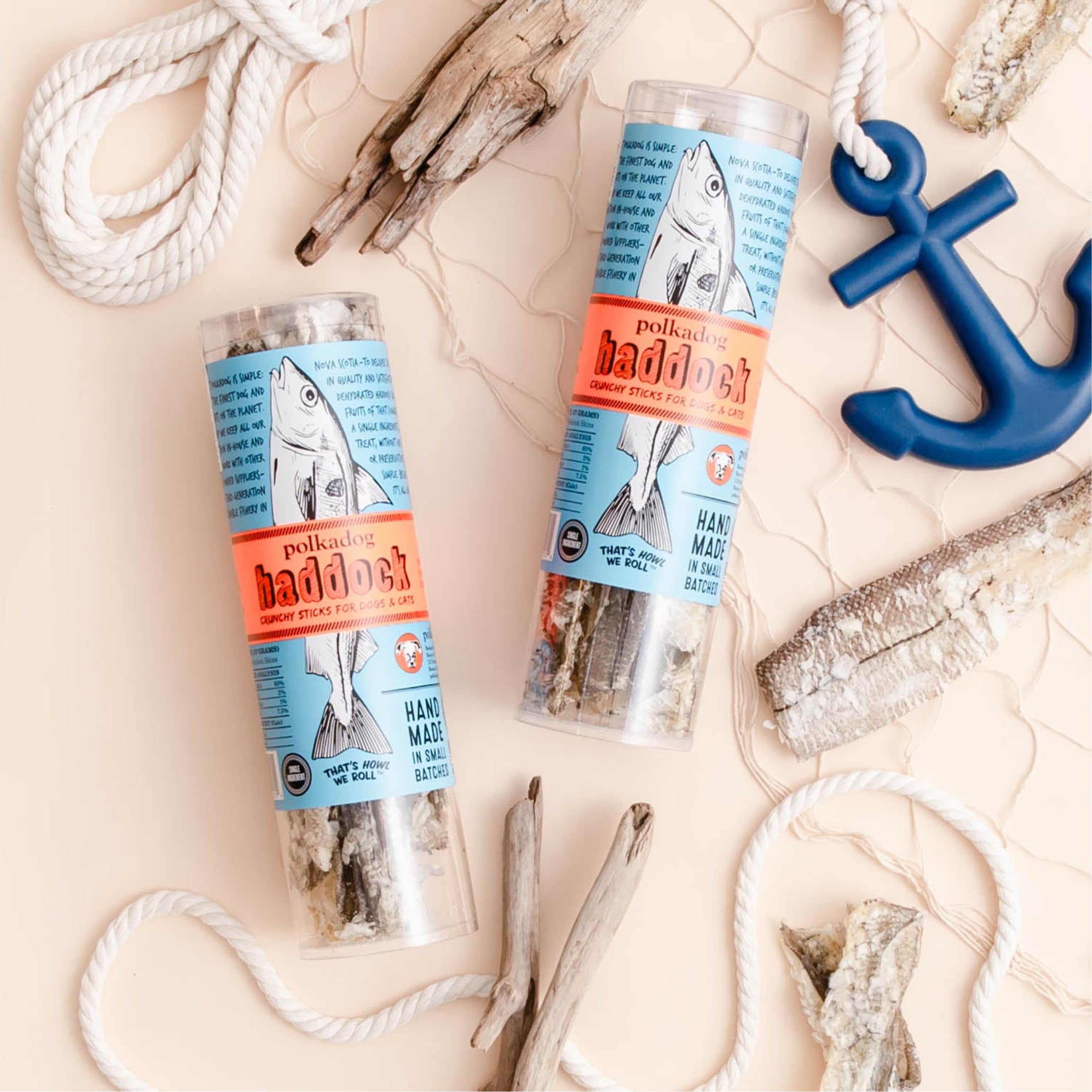 Polkadog haddock skins treats for training and daily rewards.