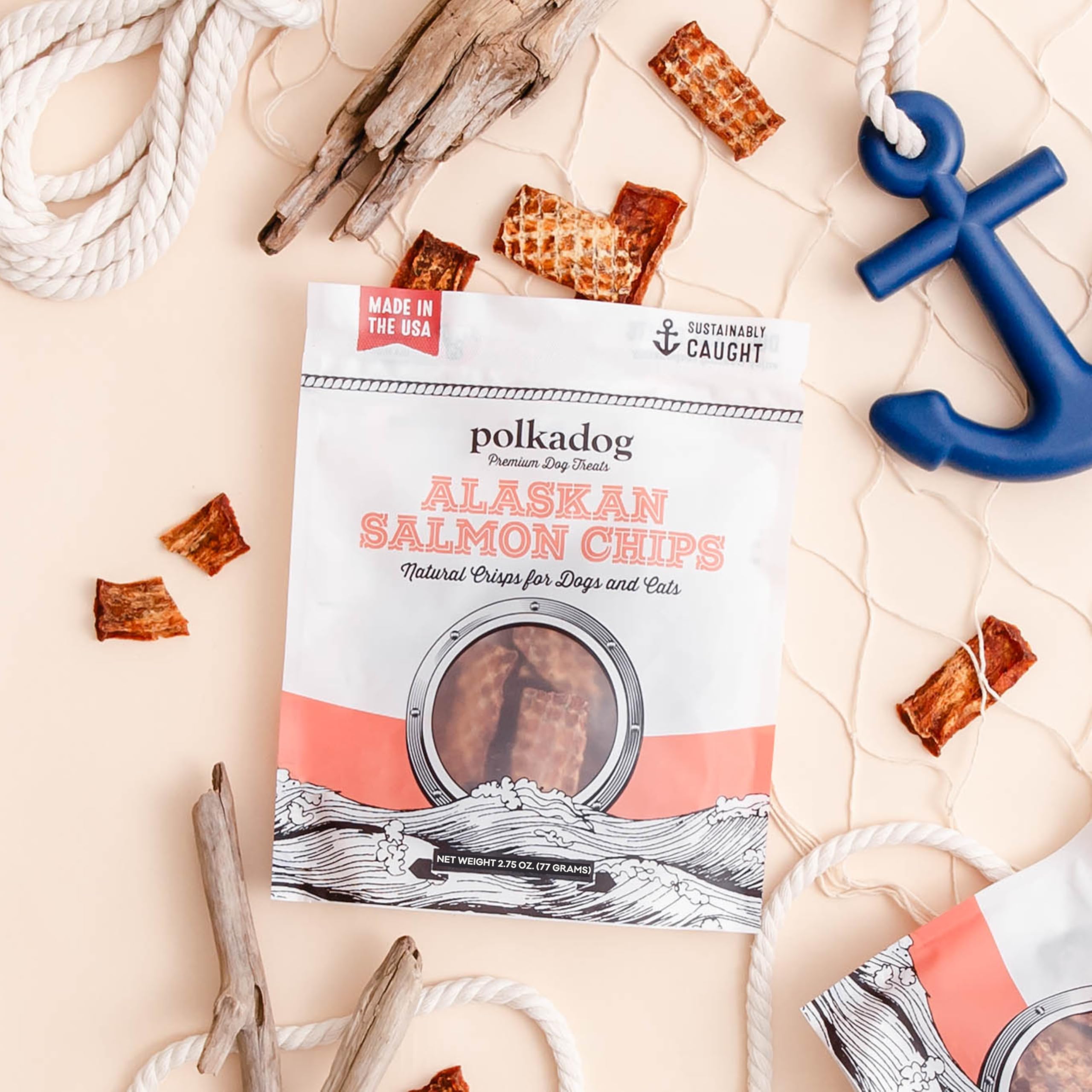 Polkadog 2-pack crunchy chips, convenient daily reward snack.