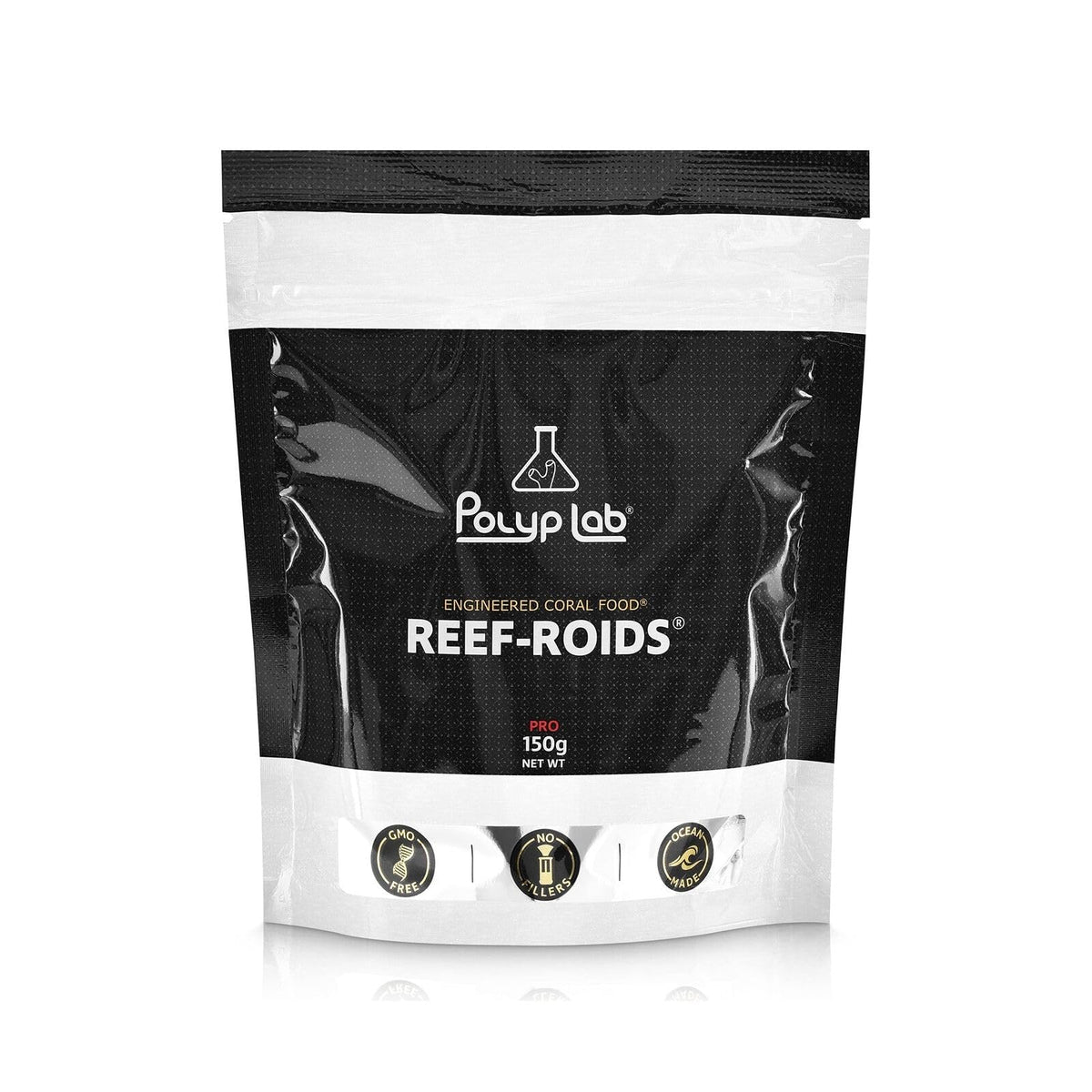Polyp Lab Reef-Roids bottle for reef tanks promoting coral feeding and growth