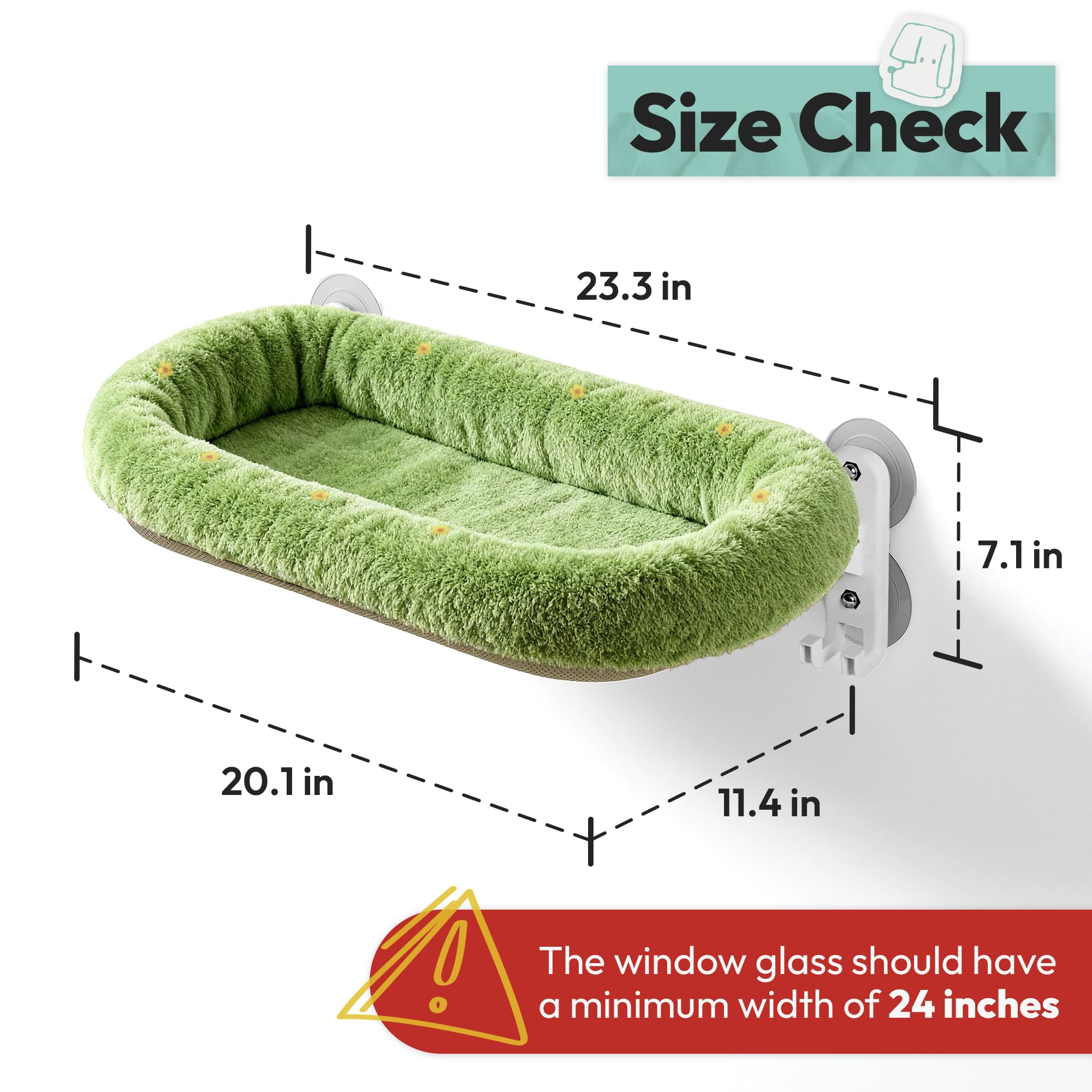 POMESEA cordless cat window perch washable cover for easy cleaning.