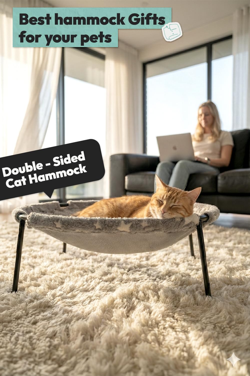 POMESEA large-cat bed suitable for indoor and outdoor use