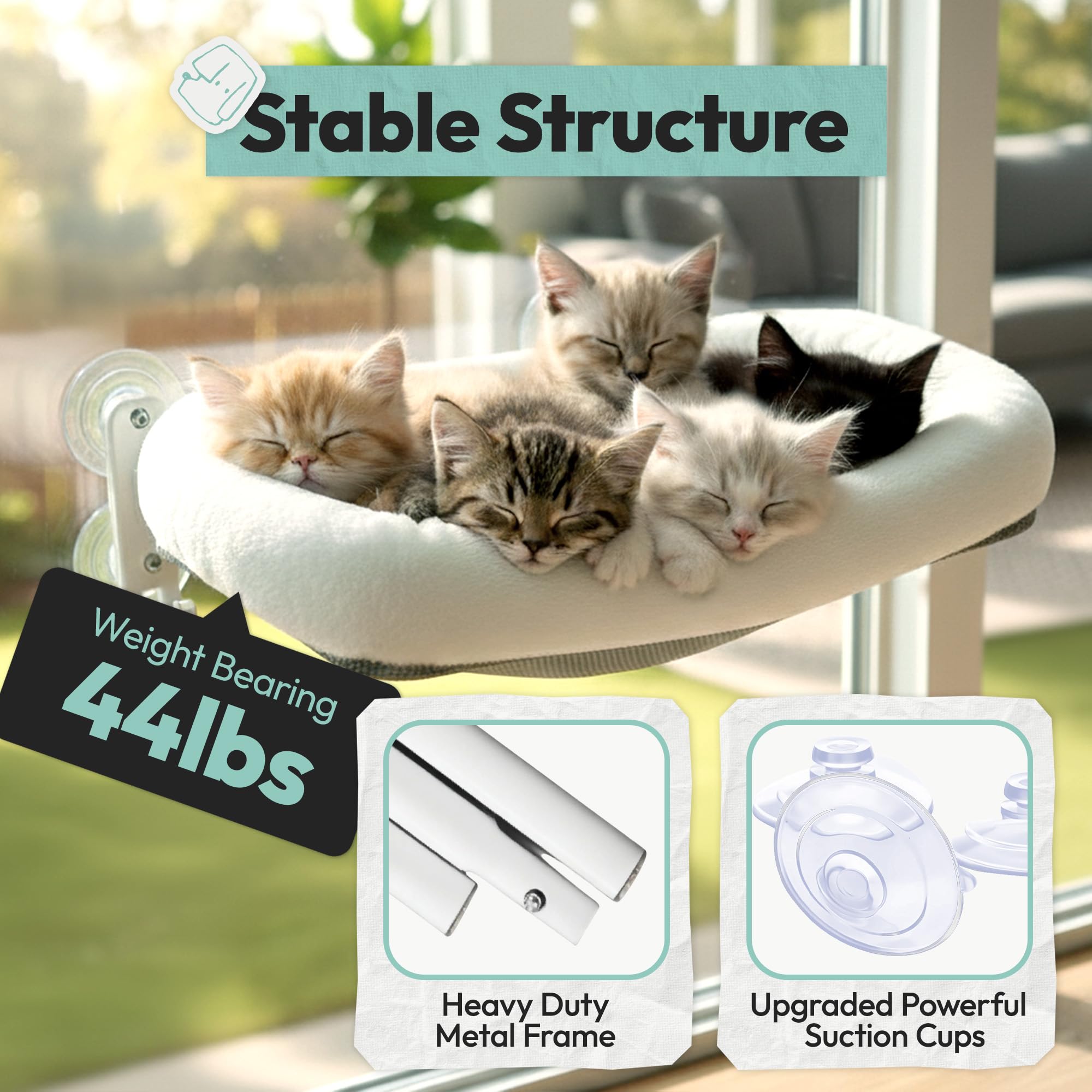 POMESEA patented hook-design storage keeps cat accessories within reach.