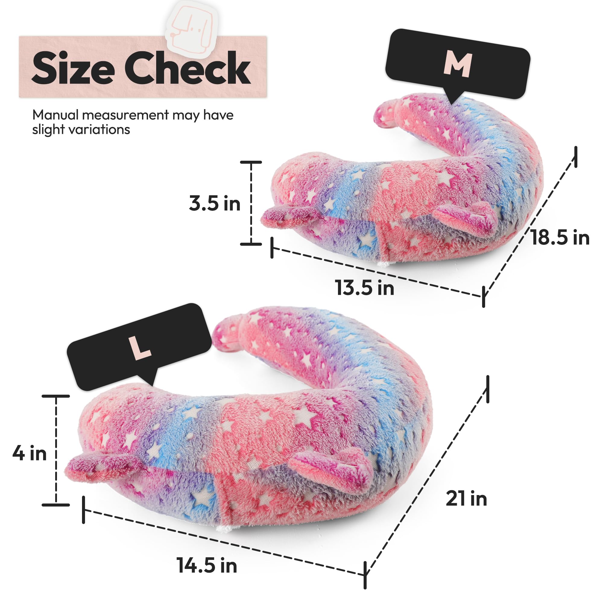 POMESEA pink calm pillow suited for kids' naps and gentle lounging.
